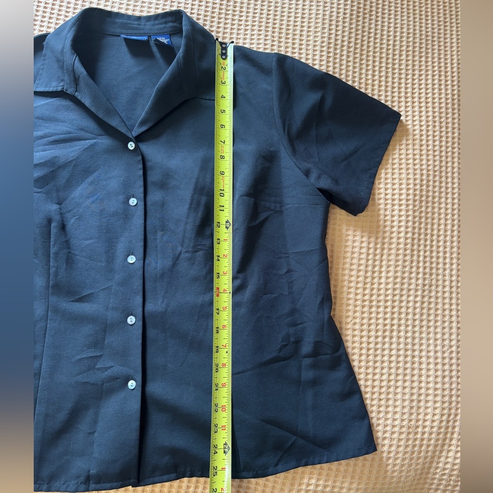 EUC Vintage Laura Scott Button-Down Short-Sleeve Black Shirt | Women’s Plus 20W - Picture 10 of 16